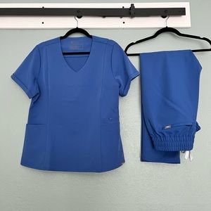 Blue Women’s FIGS scrub set